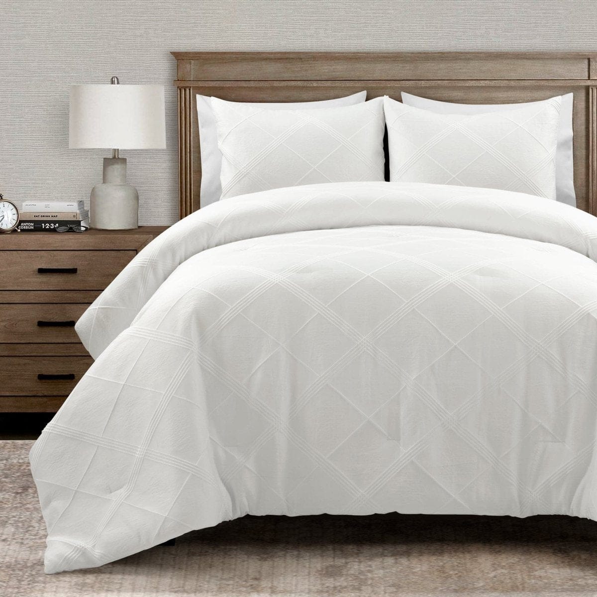 Diamond Geo Jacquard 3 Piece Comforter Set - Image 2