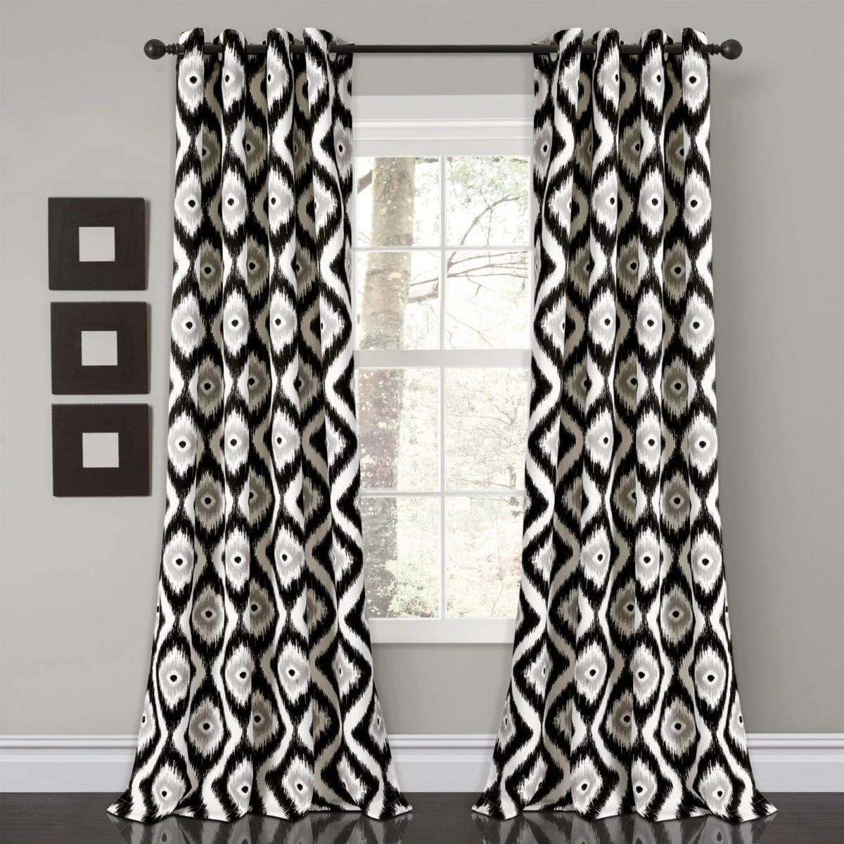 Diamond Ikat Light Filtering Window Curtain Set - Image 4