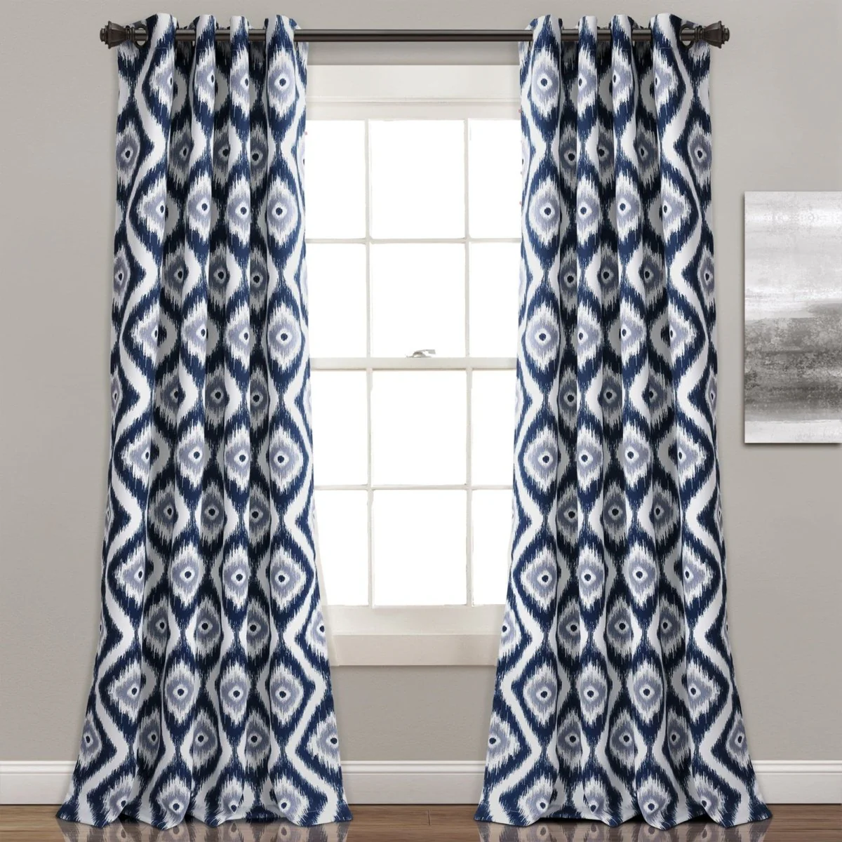 Diamond Ikat Light Filtering Window Curtain Set - Image 5