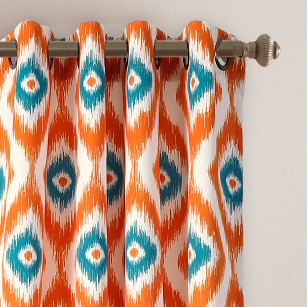 Diamond Ikat Light Filtering Window Curtain Set - Image 6
