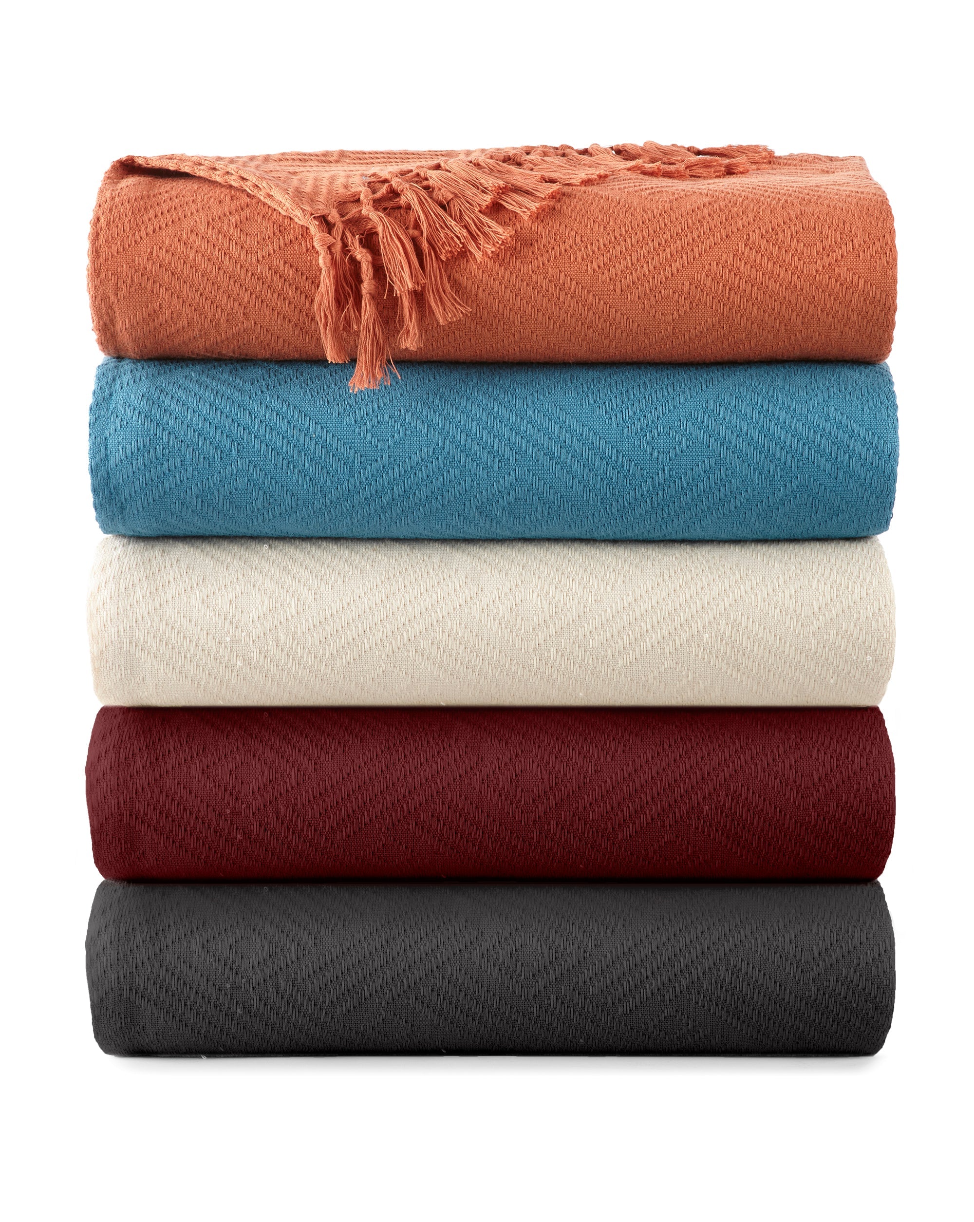 Diamond Jacquard Throw Rust - Image 2