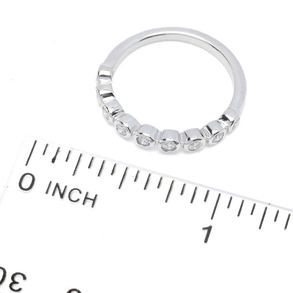 Diamond Treasures Sterling Silver 0.34ctw Bezel Set Diamond 9-Stone Ring - Image 2