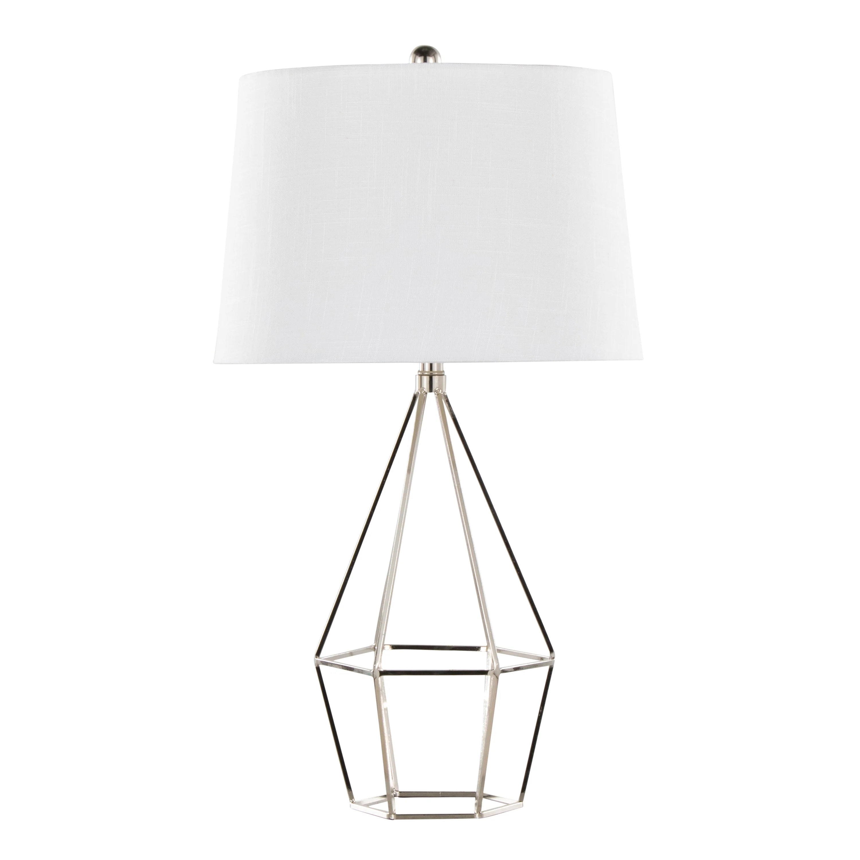 Diana 29" Contemporary Metal Table Lamp Set in Polished Nickel - Image 4