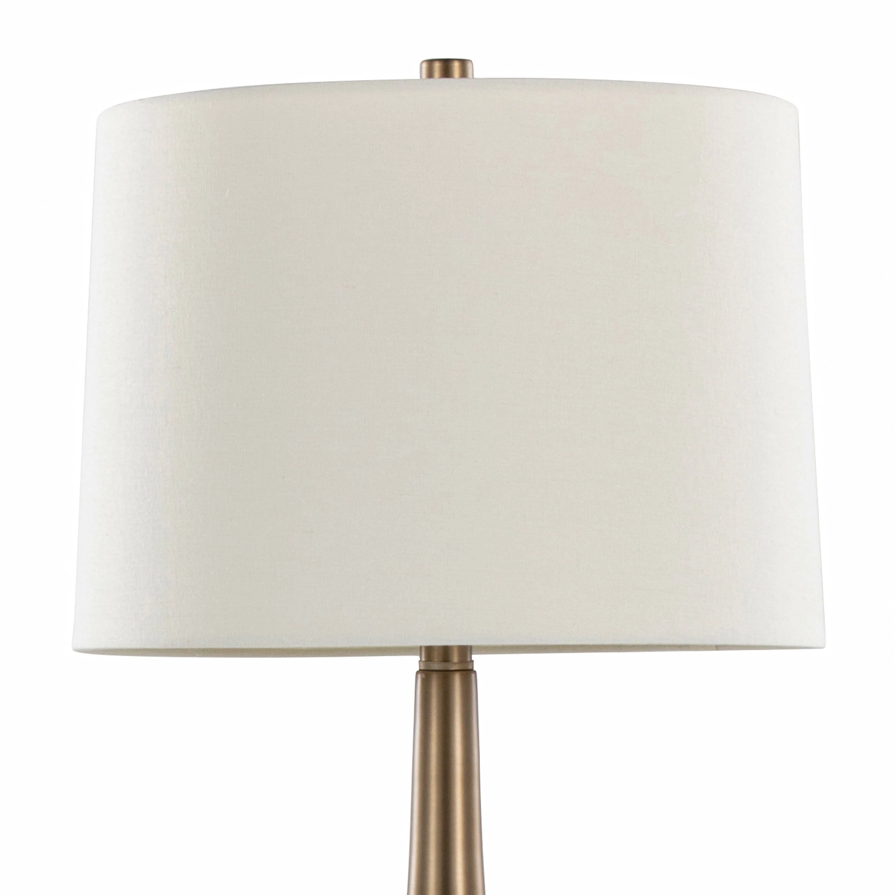Diana 29" Contemporary Metal Table Lamp Set - Matte Golden Bronze & White Linen Shade - Image 5