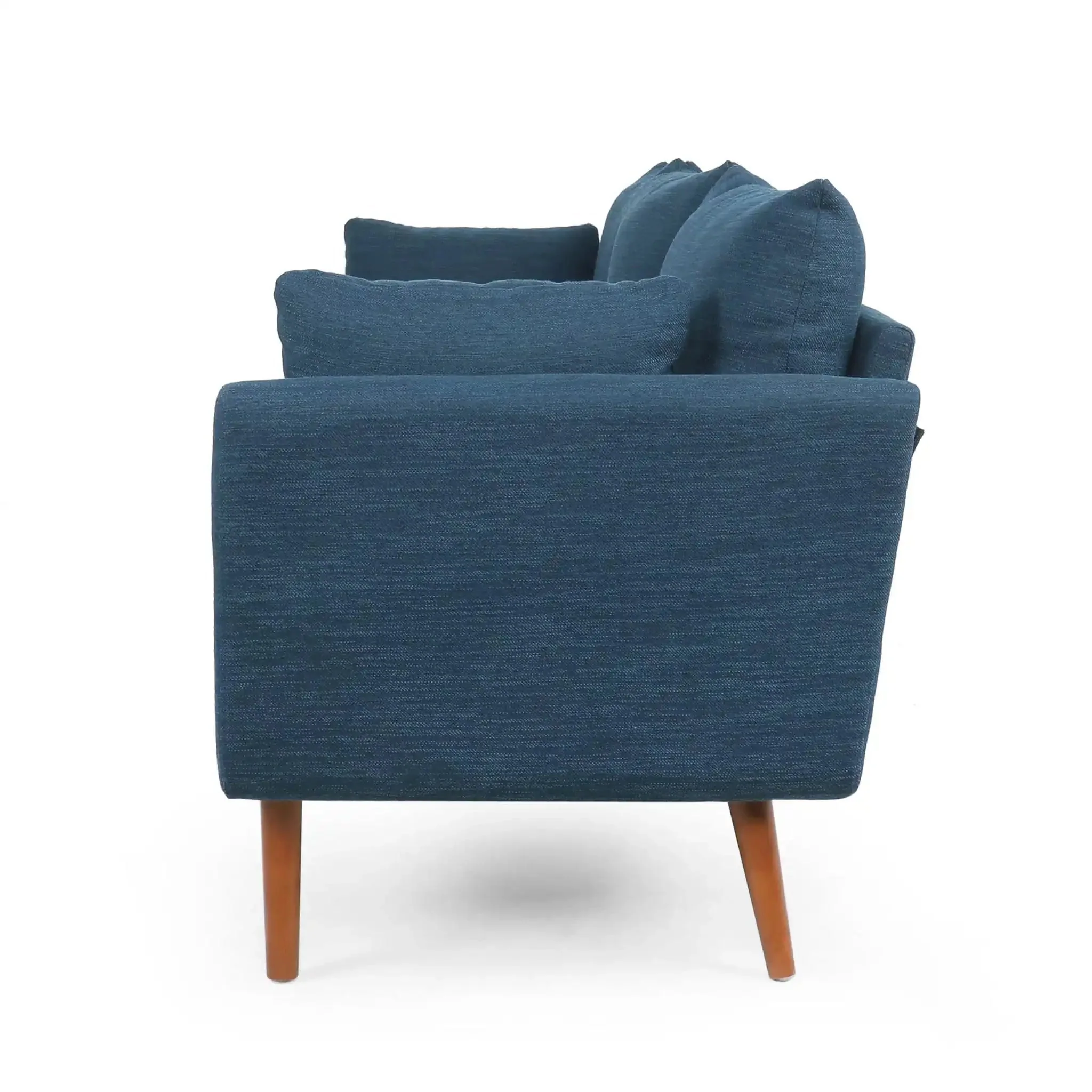 Diaphanous - Upholstered 3 Seater Sofa With 2 Accent Pillows And Wood Legs - Image 8