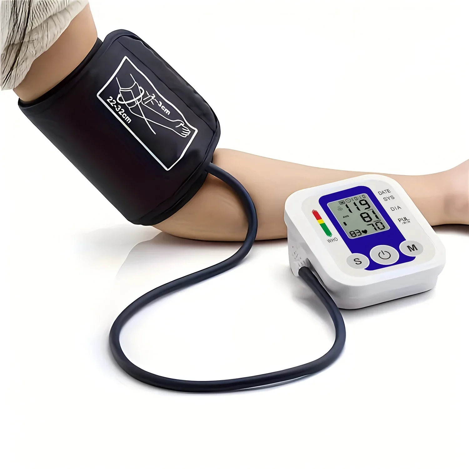 Digital Arm Cuff Device – Automatic LCD Display with USB Power and Wraparound Fit