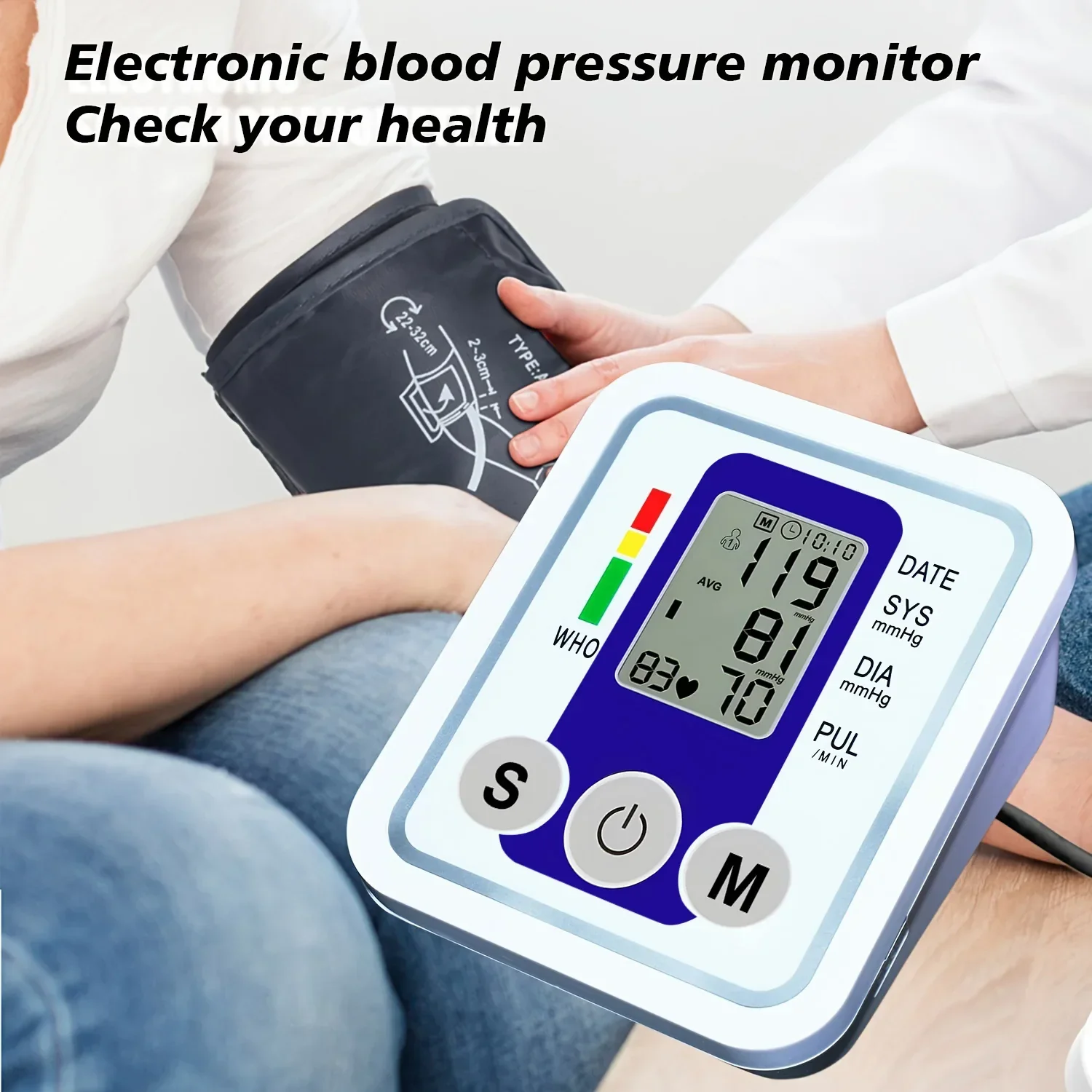 Digital Arm Cuff Device – Automatic LCD Display with USB Power and Wraparound Fit - Image 4