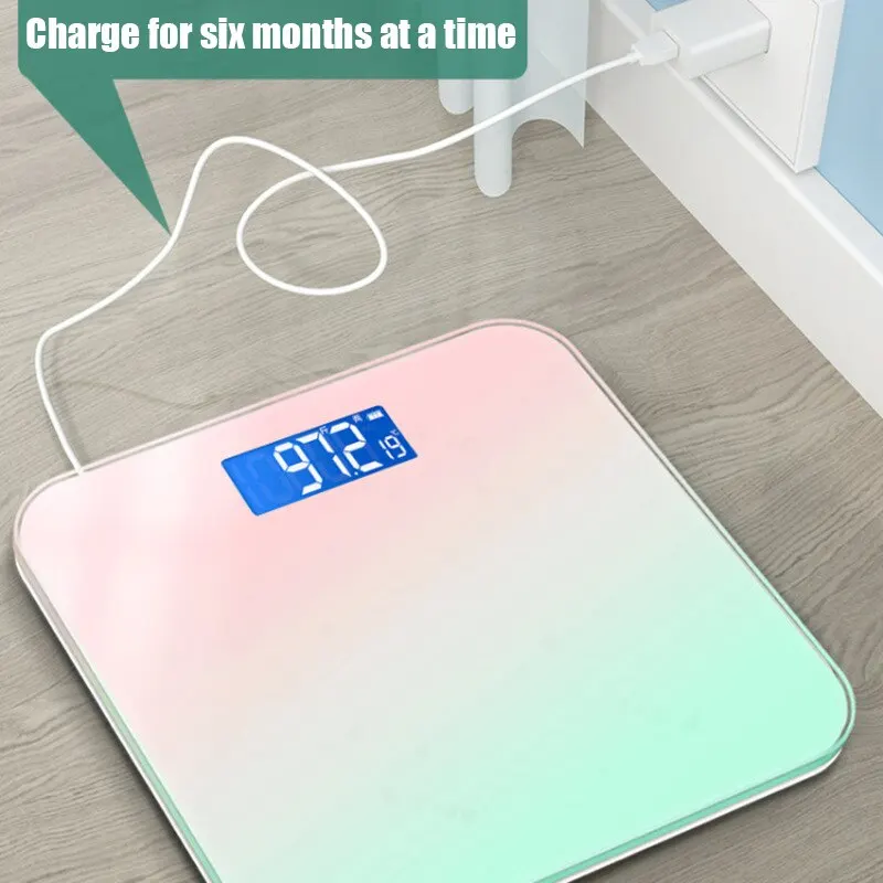 Digital Bathroom Scale Glass LED Display Body Weight Scale Smart Electronic Balance - Image 2