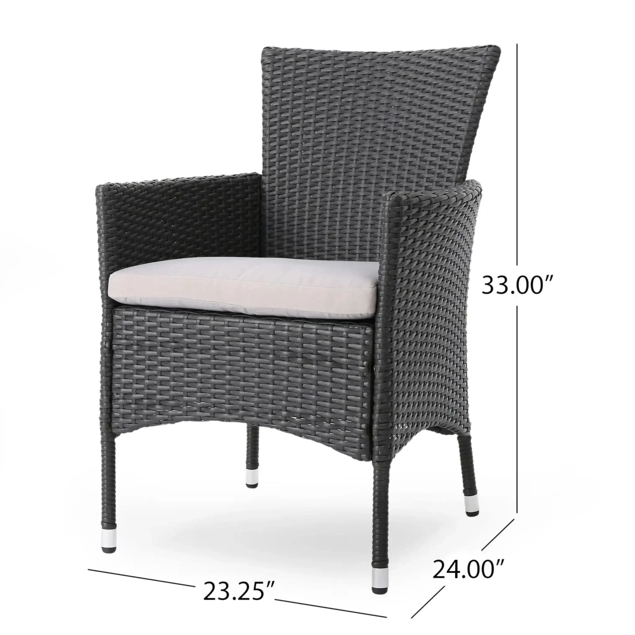 Dimensional Outdoor Dining Chair With Cushion Seat And Iron Frame (Set of 2) - Image 4