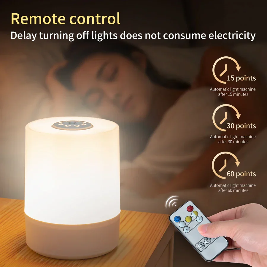 Dimmable LED Bedside Lamp – Touch Control Rechargeable Night Light for Bedroom Use - Image 2