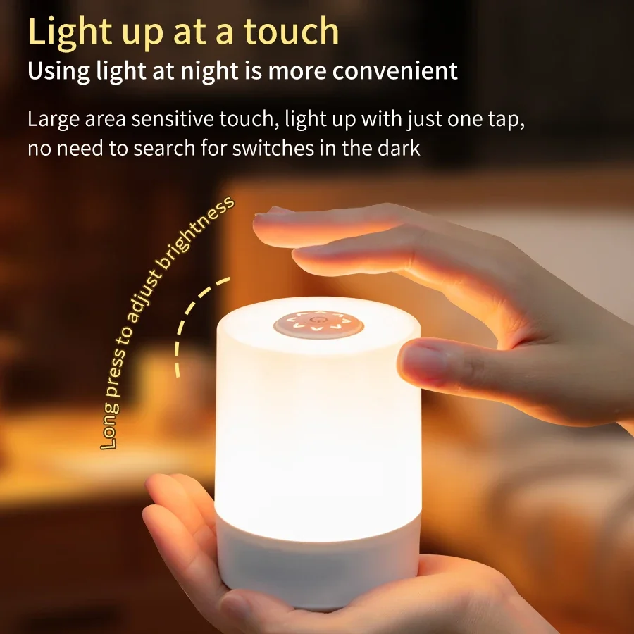 Dimmable LED Bedside Lamp – Touch Control Rechargeable Night Light for Bedroom Use - Image 5