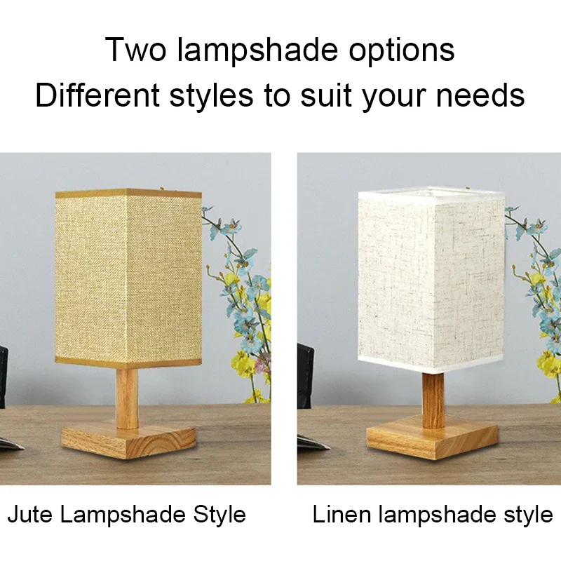 Dimmable LED Bedside Table Lamp Chinese Fabric Shade USB Night Light for Bedroom - Image 5