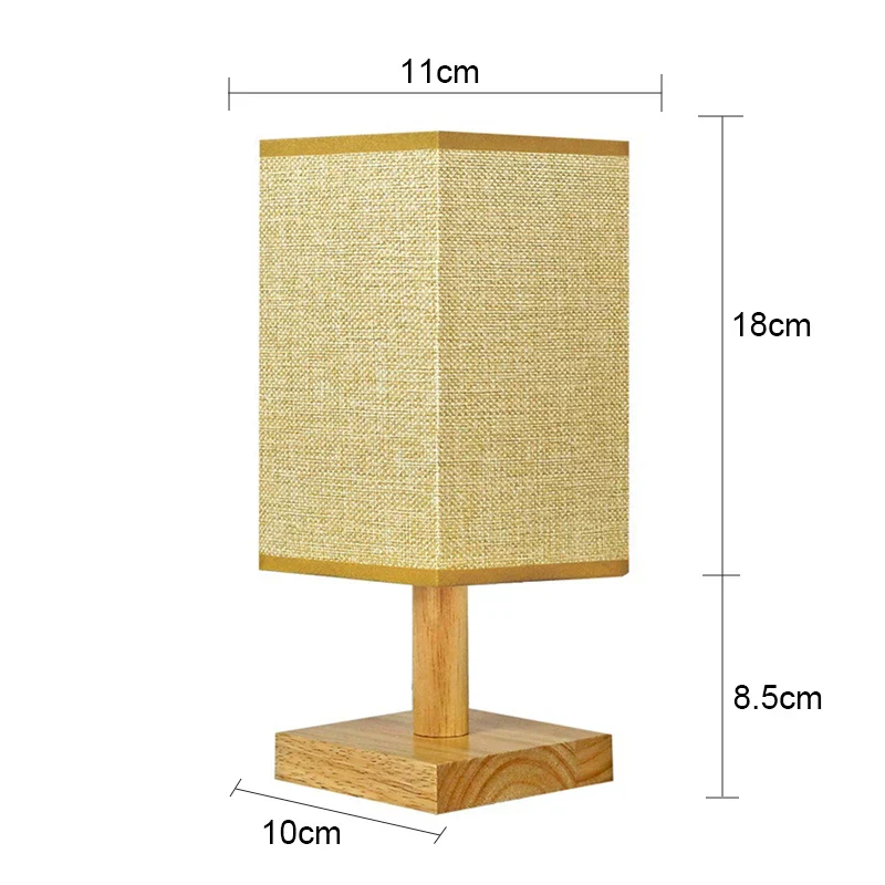 Dimmable LED Bedside Table Lamp Chinese Fabric Shade USB Night Light for Bedroom - Image 7