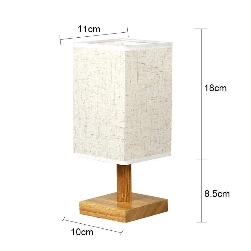 Dimmable LED Bedside Table Lamp Chinese Fabric Shade USB Night Light for Bedroom - Image 8