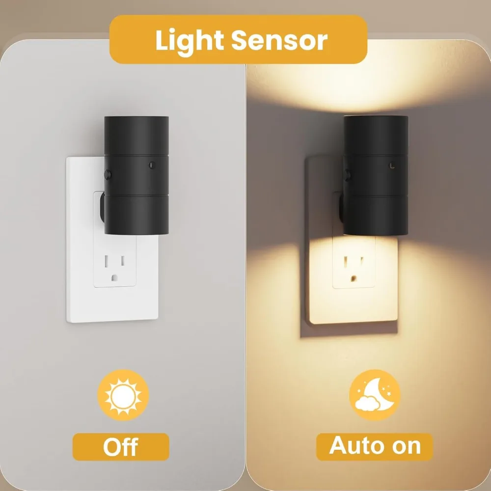 Dimmable LED Night Light with Sensor 1/2/4Pack Plug-In Wall Light for Bedroom - Image 3