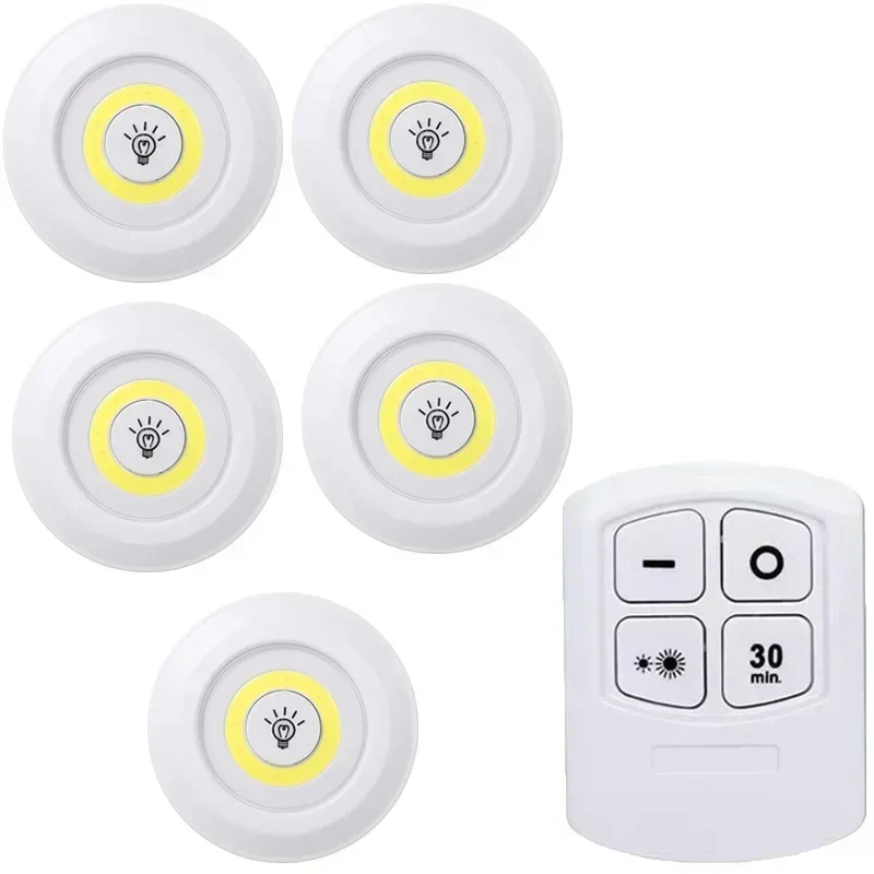 Dimmable LED Under Cabinet Light Remote Battery Operated Closet Night Lamp - Image 10