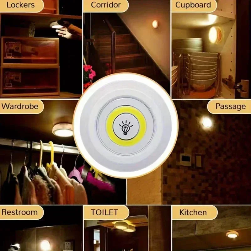 Dimmable LED Under Cabinet Light Remote Battery Operated Closet Night Lamp - Image 5