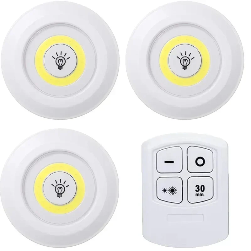 Dimmable LED Under Cabinet Light Remote Battery Operated Closet Night Lamp - Image 7