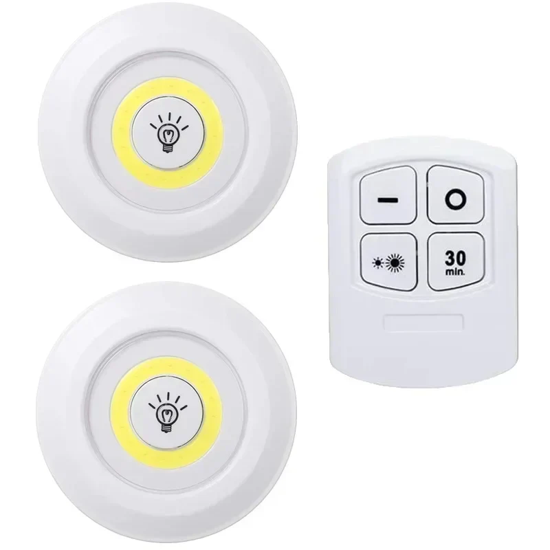 Dimmable LED Under Cabinet Light Remote Battery Operated Closet Night Lamp - Image 8