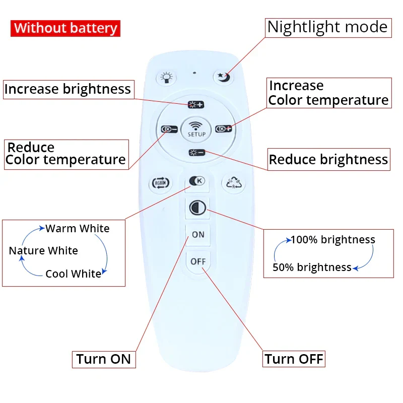 Dimmable LED Wall Light Remote Control Modern Bedroom Living Room AC90-220V - Image 6