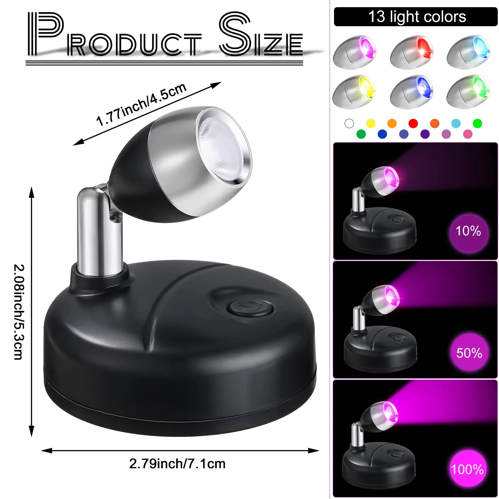 Dimmable LED Wall Sconce Remote Control 360° Rotating Bedroom Hallway Light - Image 6
