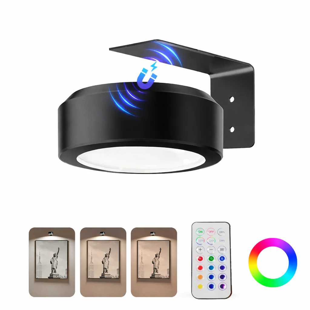 Dimmable LED Wall Sconce Remote Control 360° Rotating Bedroom Hallway Light - Image 7