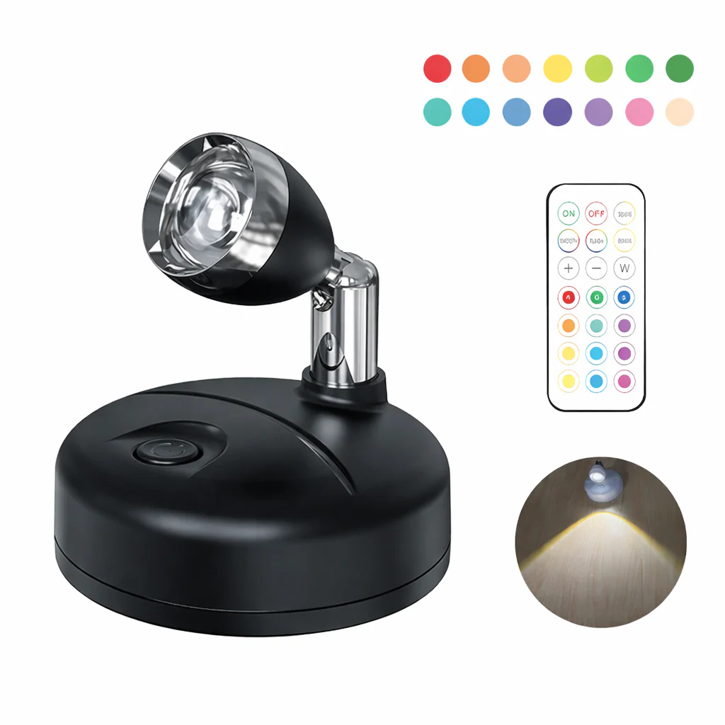 Dimmable LED Wall Sconce Remote Control 360° Rotating Bedroom Hallway Light - Image 9