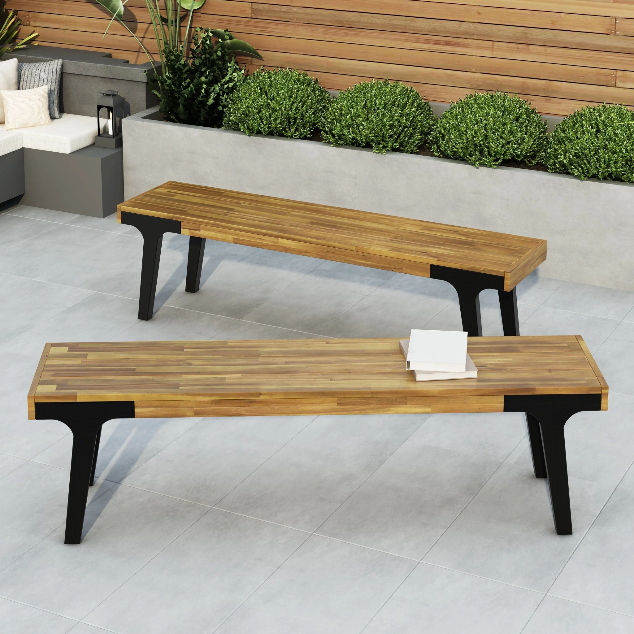 Dining Bench (Set of 2) - Teak - Image 4