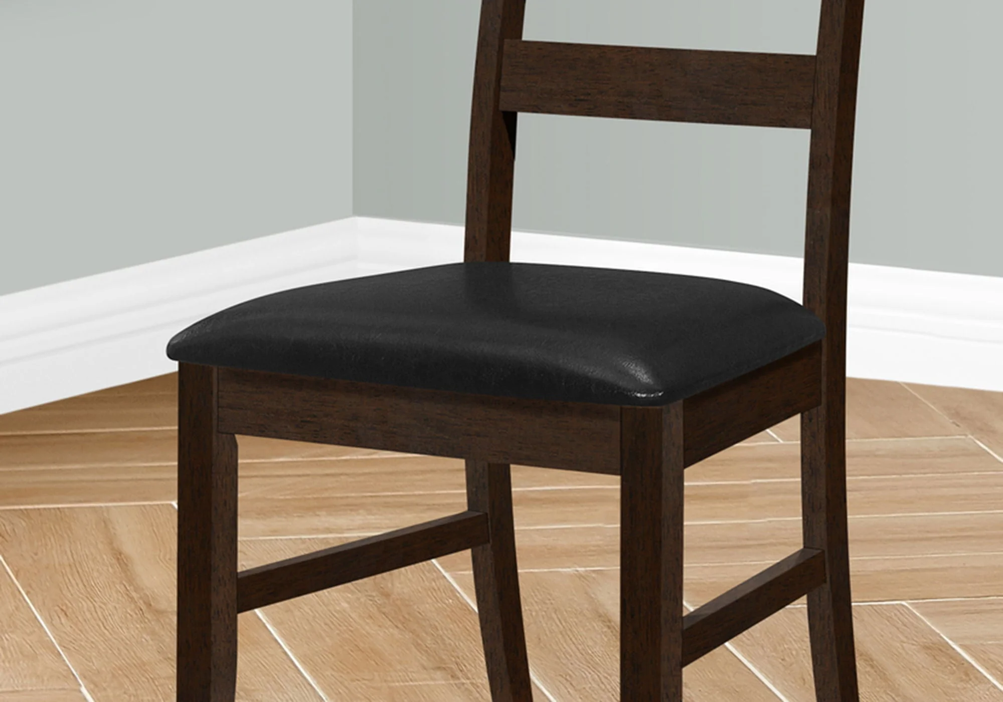 Dining Chair, Dining Room, Side, Upholstered, Transitional (Set of 2) - Black - Image 2