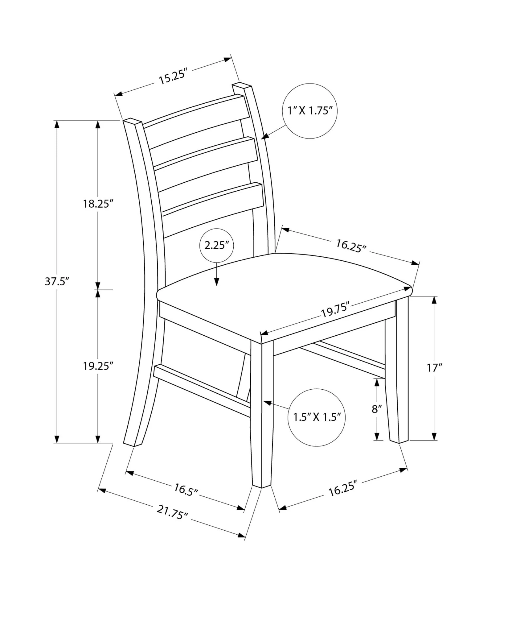 Dining Chair, Dining Room, Side, Upholstered, Transitional (Set of 2) - Black - Image 3