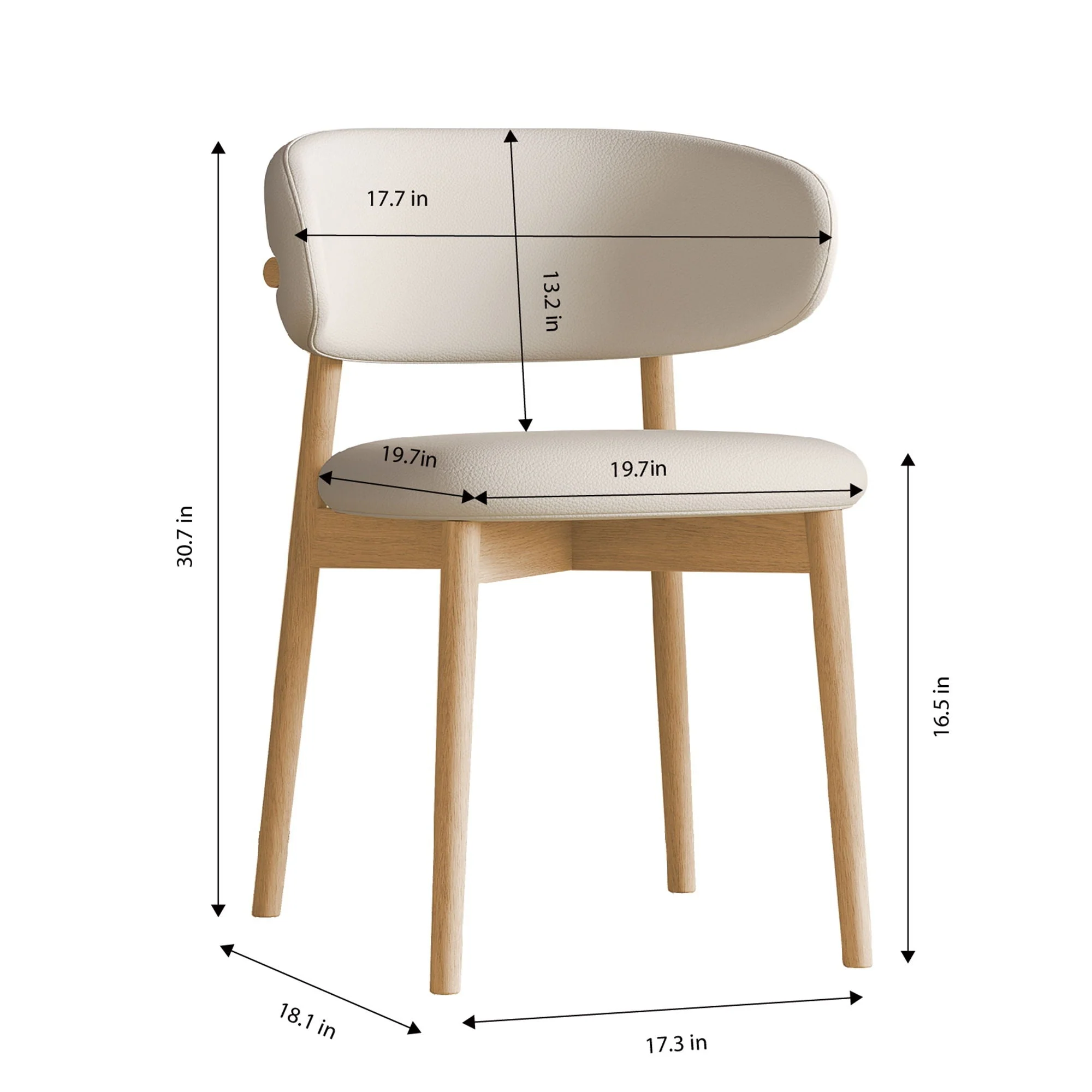 Dining Chair Set of 2 for Dining Room and Kitchen - White - Image 4