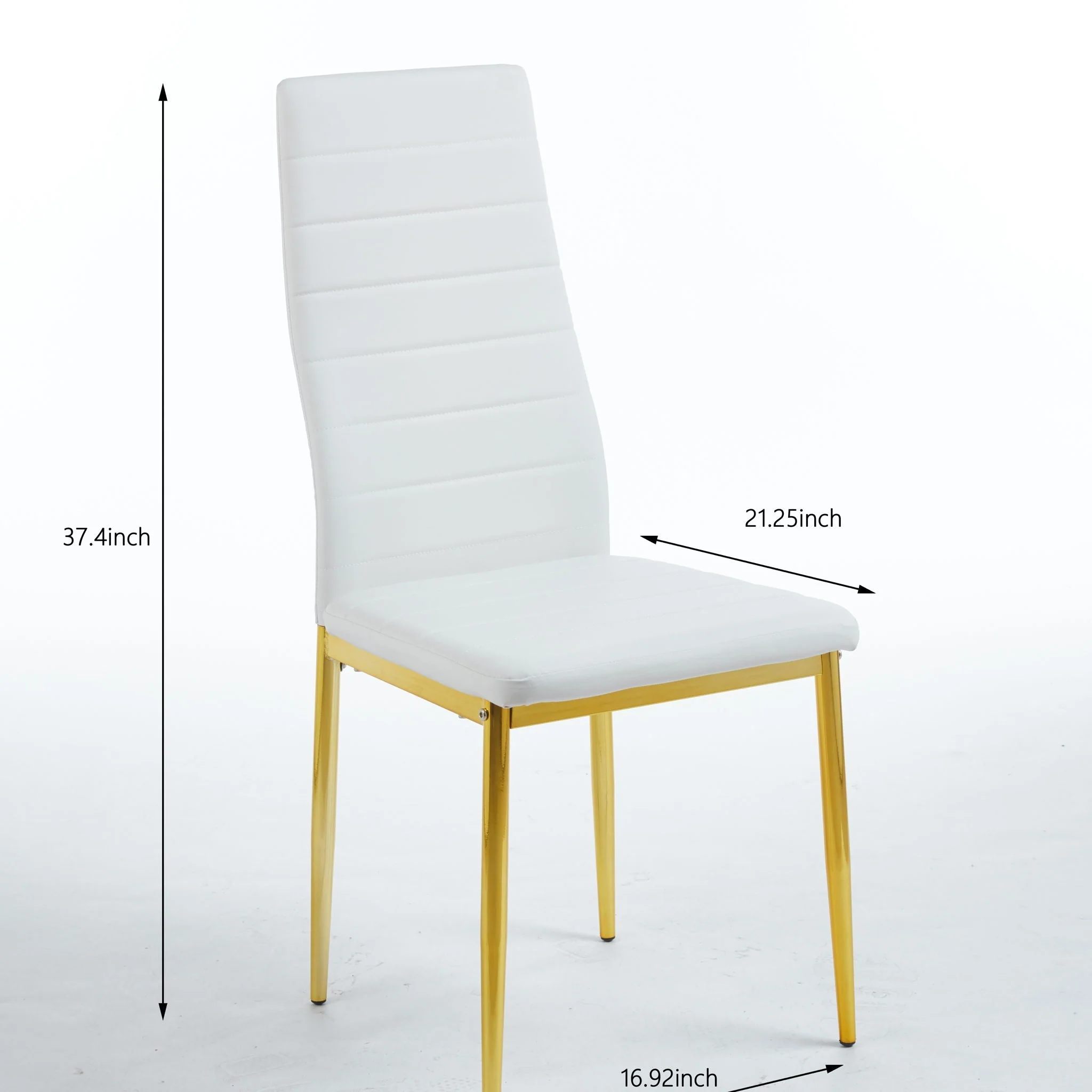 Dining Chair (Set of 4) - Gold / White - Image 3