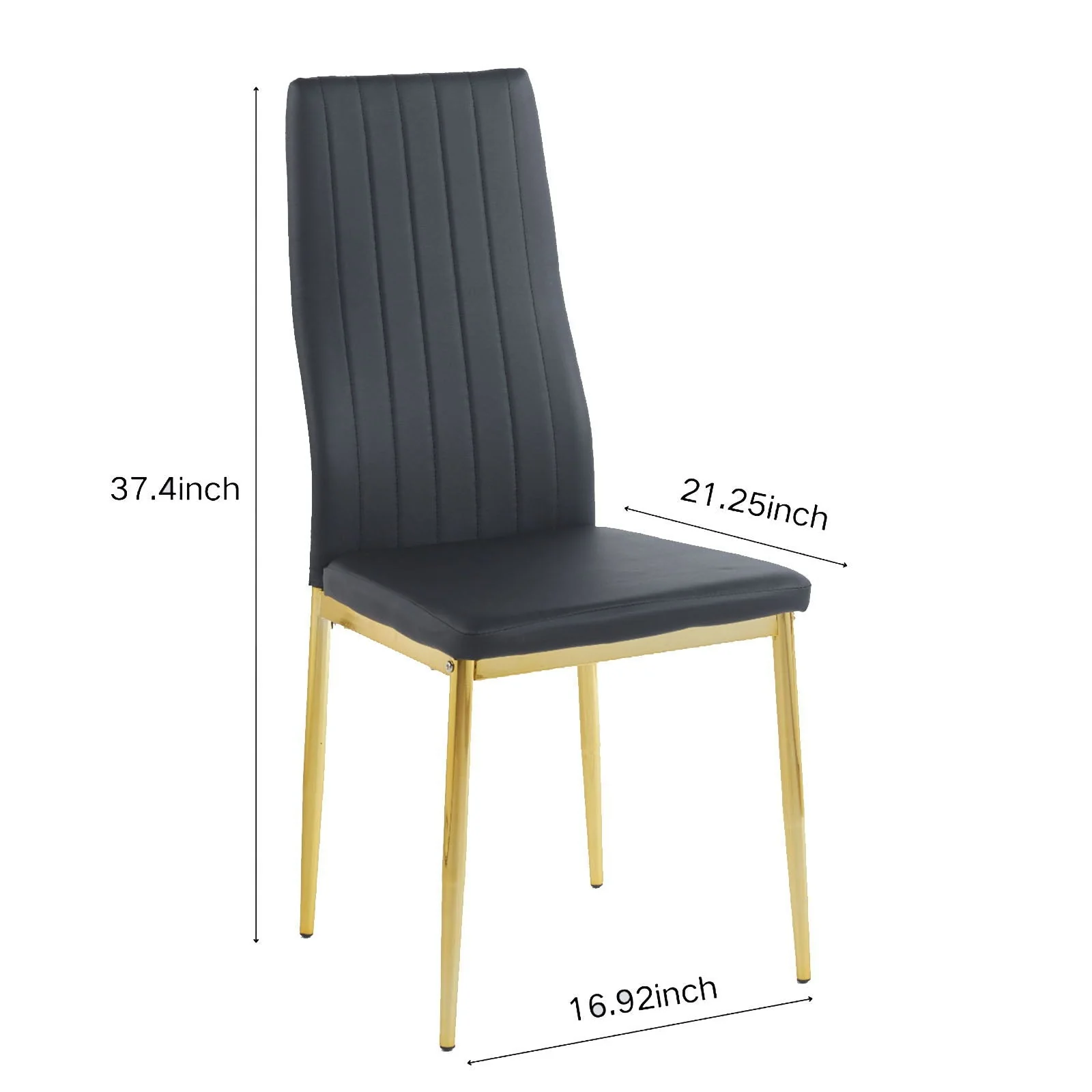 Dining Chair (Set of 4) - Golden Black - Image 2