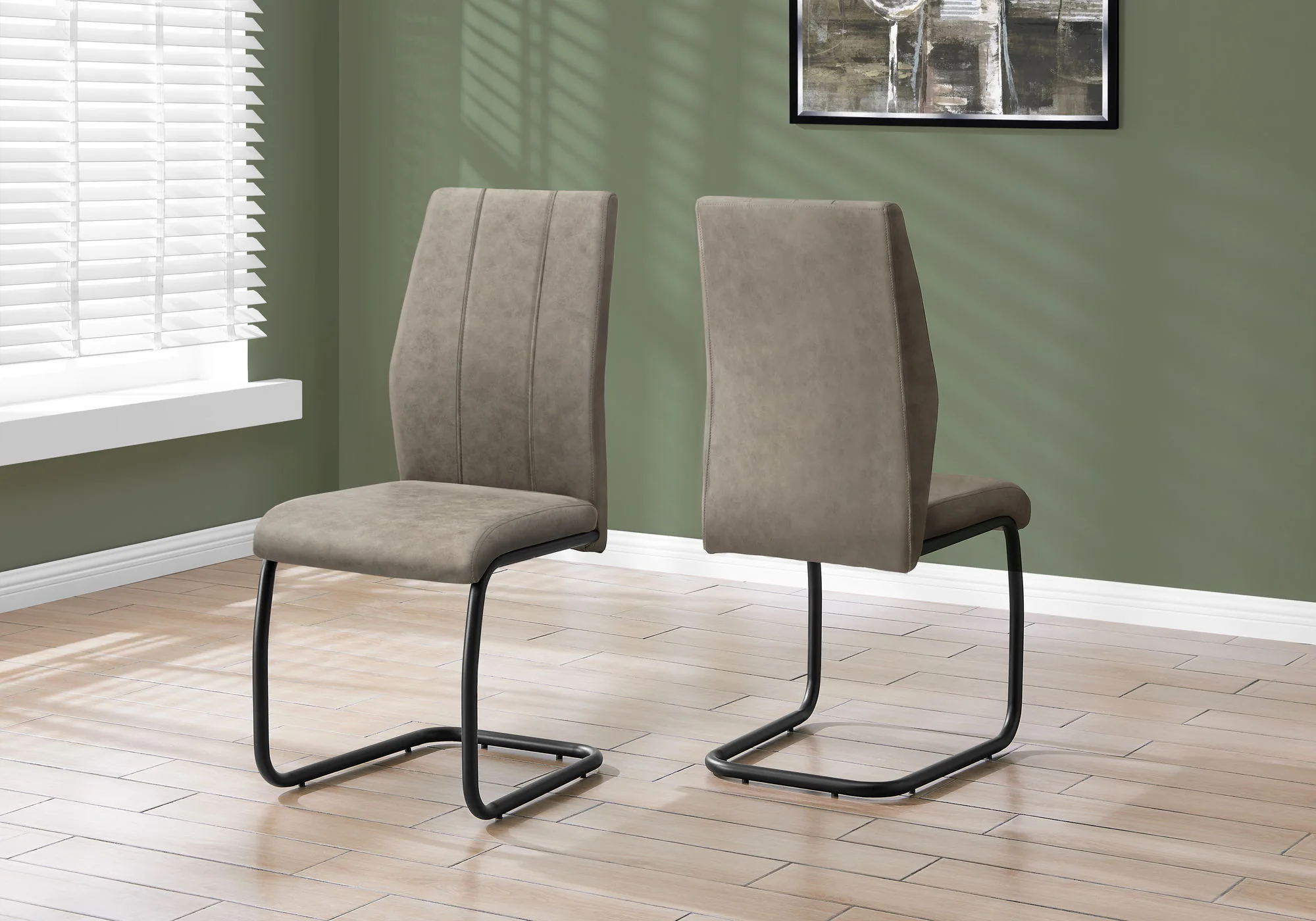 Dining Chair, Side, Upholstered For Dining Room, Contemporary & Modern (Set of 2) - Image 4