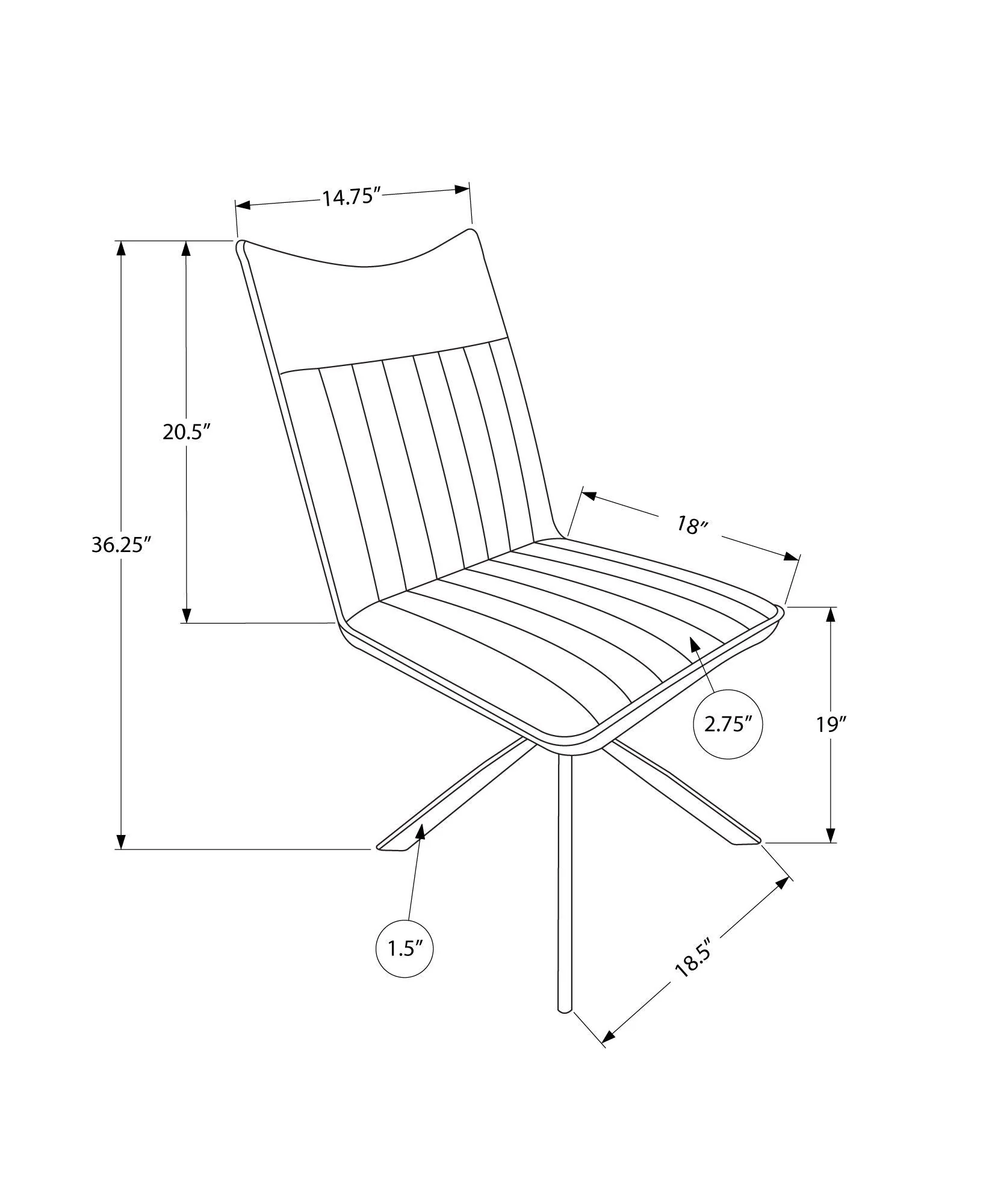 Dining Chair, Side, Upholstered For Dining Room, Modern - Image 6