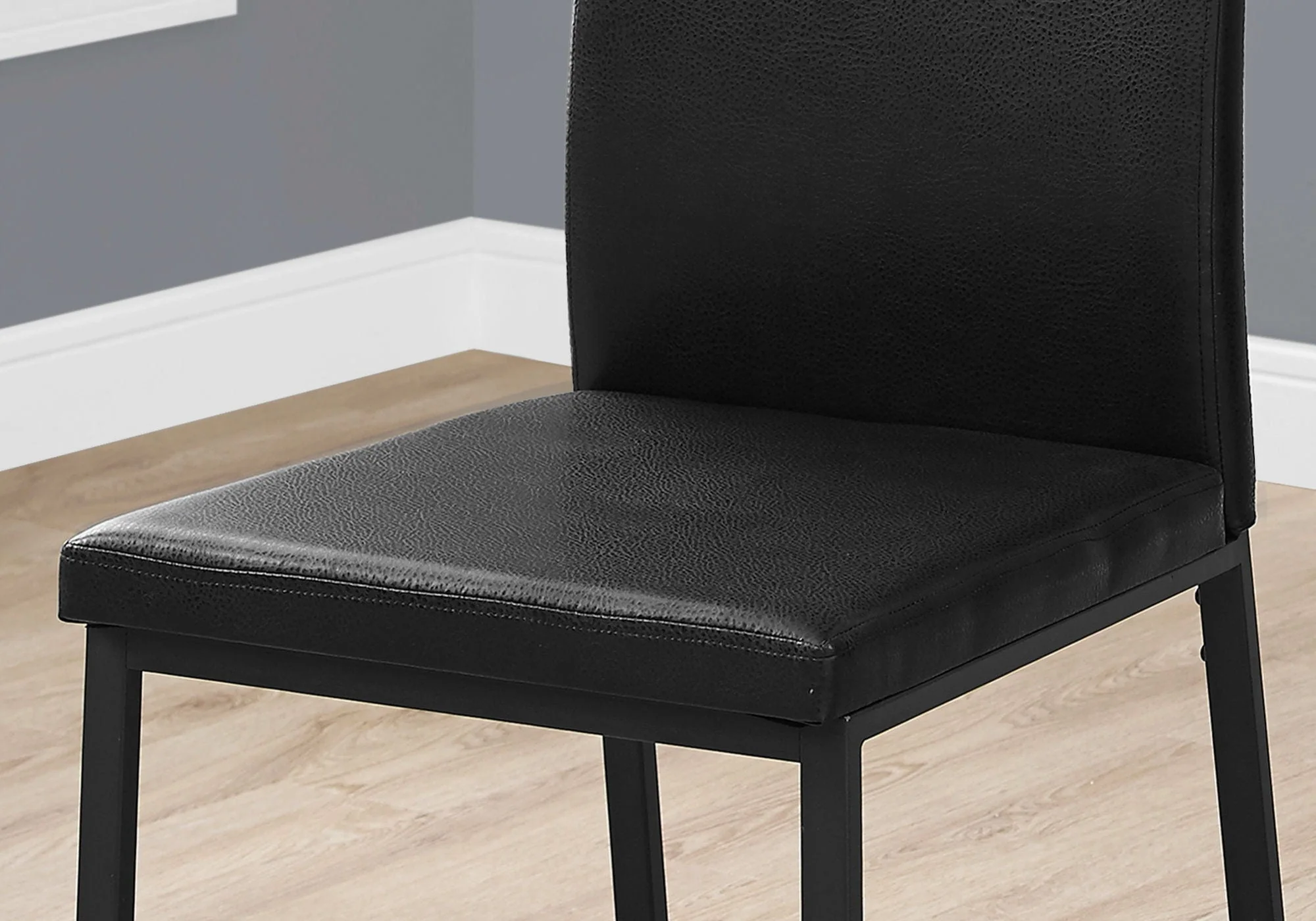 Dining Chair Side Upholstered, For Dining Room (Set of 2) - Black - Image 2