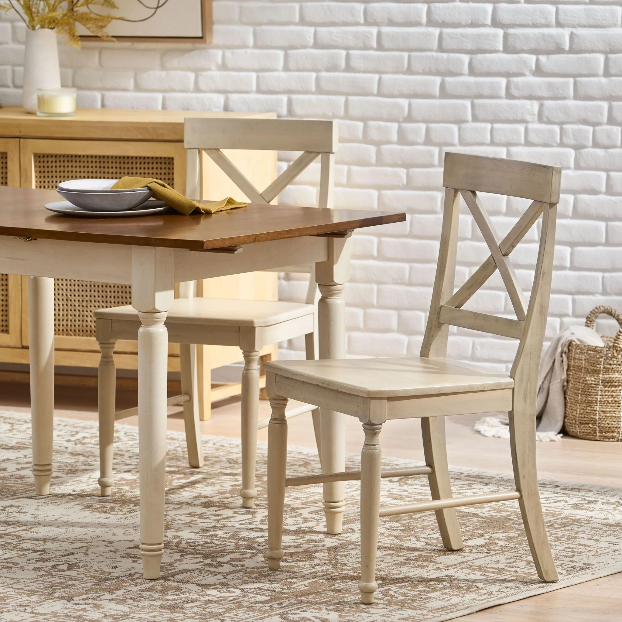 Dining Chair With X Shaped Back (Set of 2) - Image 6