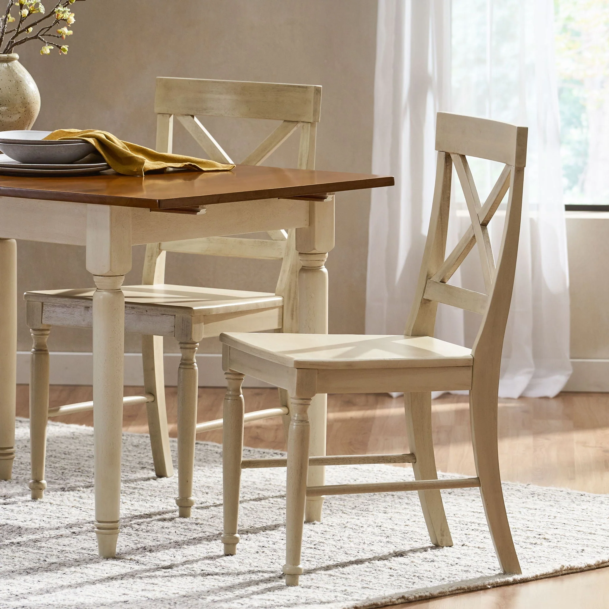 Dining Chair With X Shaped Back (Set of 2) - Image 8