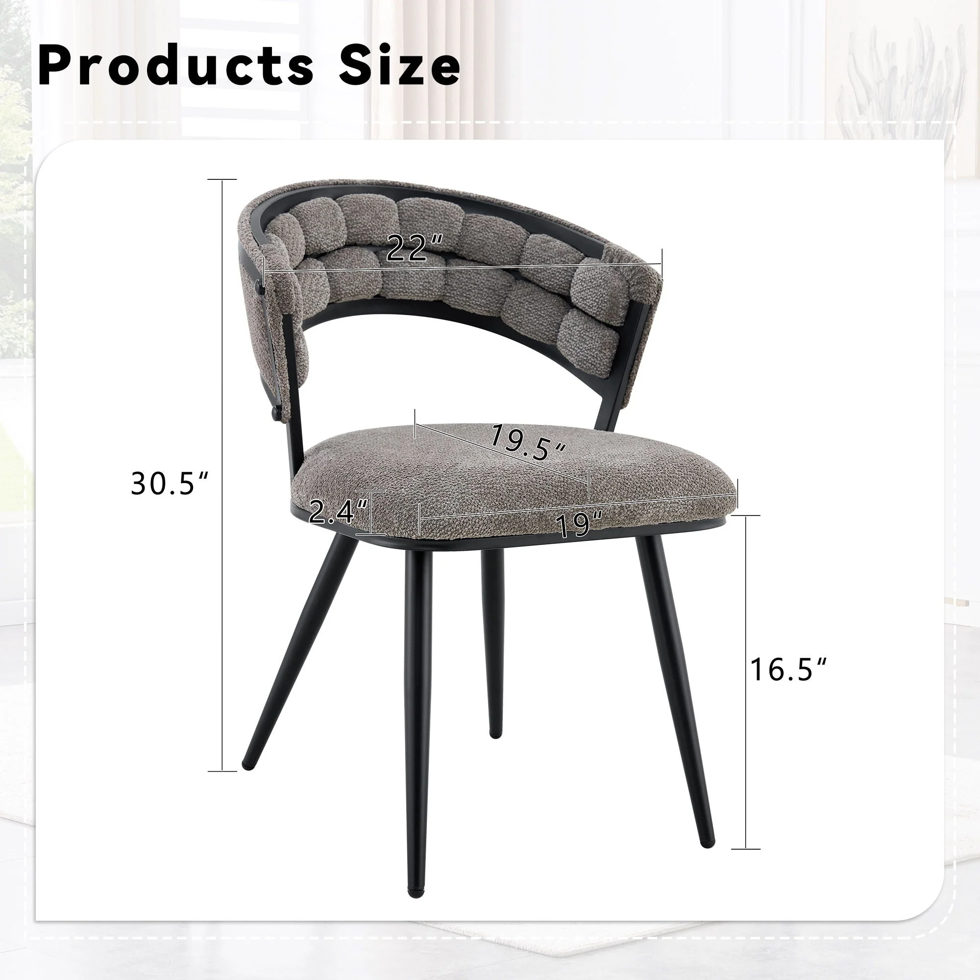 Dining Chairs for Dining Room & Kitchen (Set of 2) - Image 3