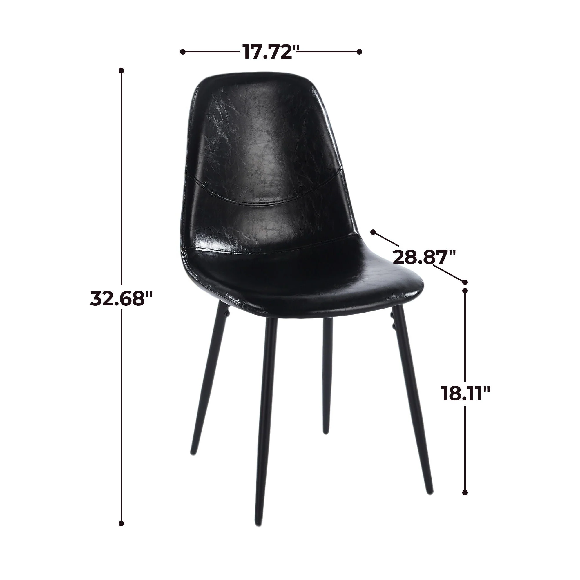 Dining Chairs (Set of 4) - Black - Image 2
