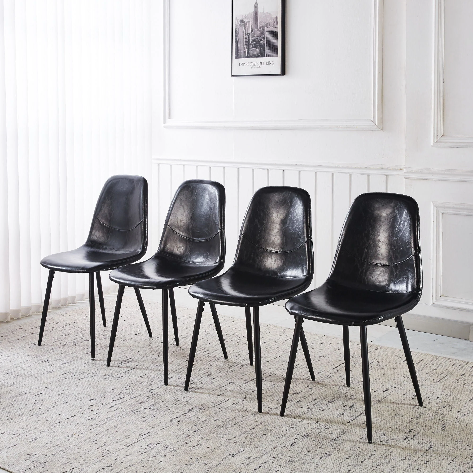 Dining Chairs (Set of 4) - Black - Image 3