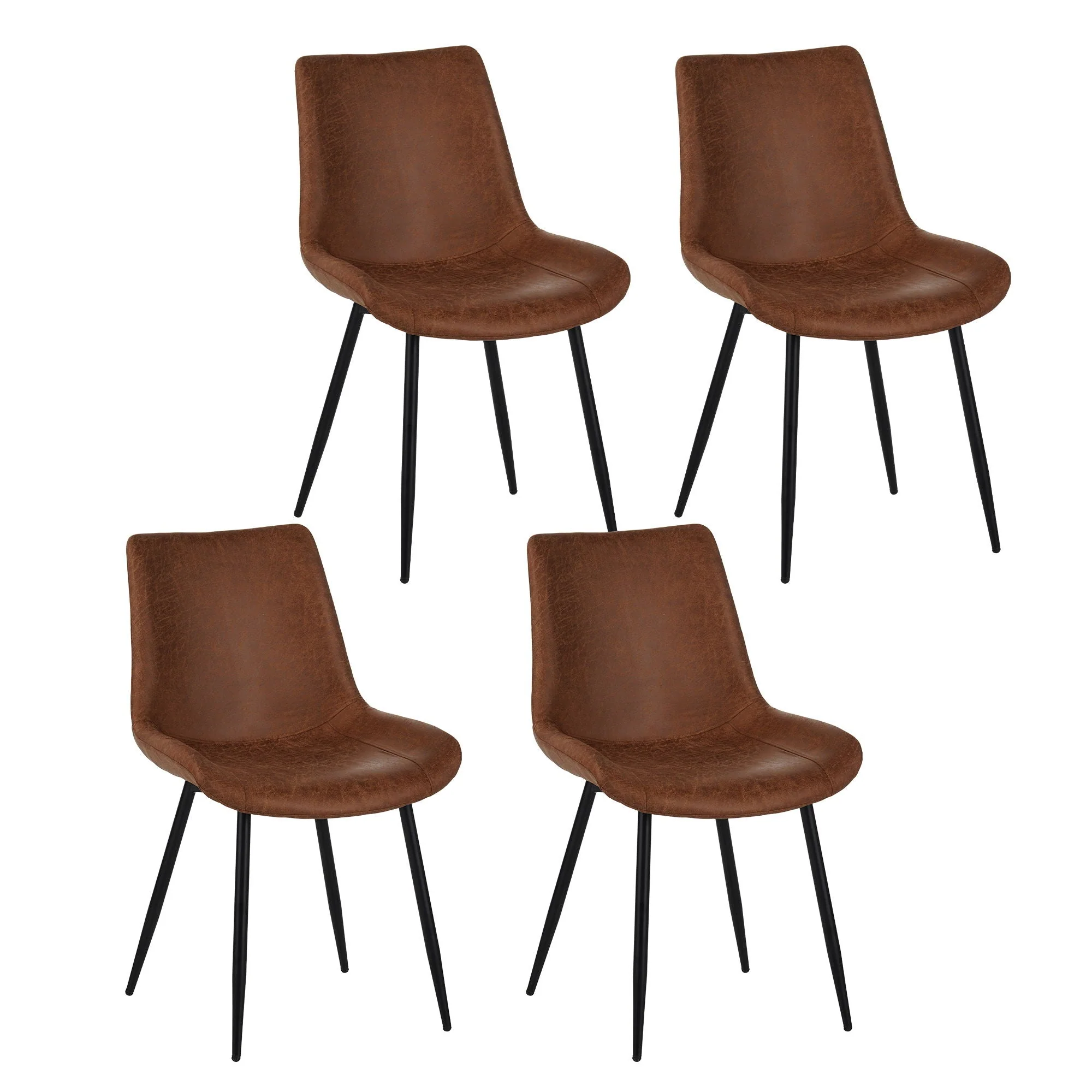 Dining Chairs (Set of 4) - Brown - Image 2