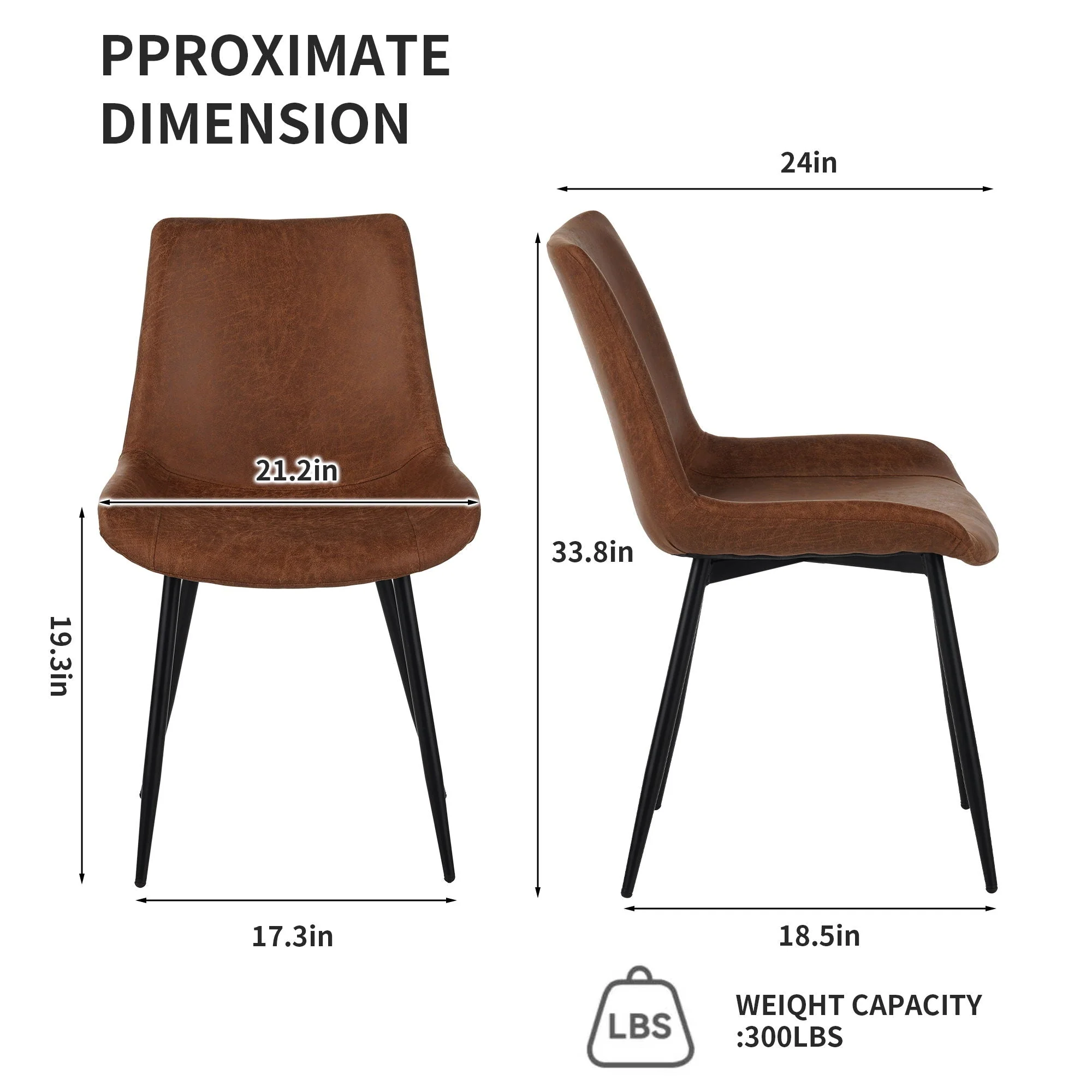 Dining Chairs (Set of 4) - Brown - Image 4