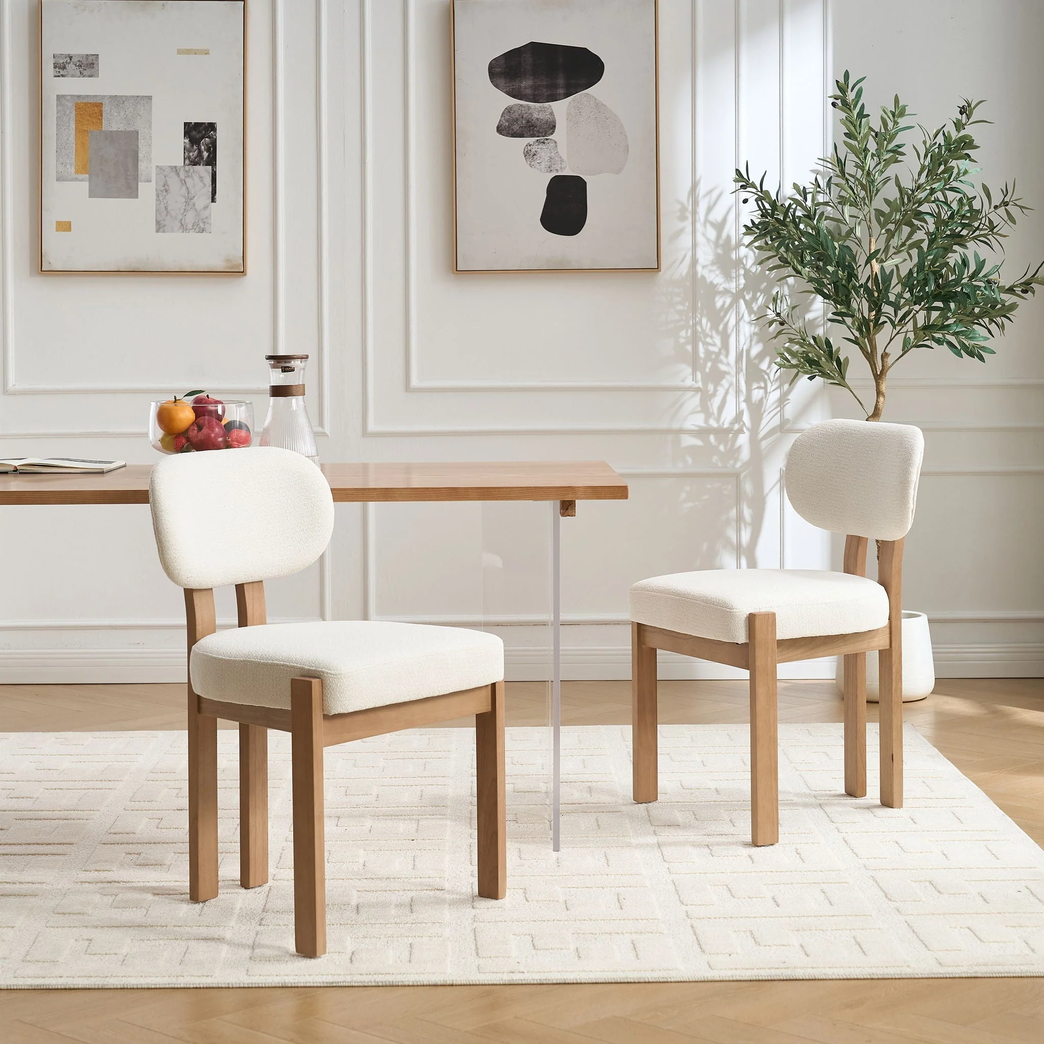 Dining Chairs With Ergonomic Backrest And Adjustable Feet (Set of 2) - Image 12