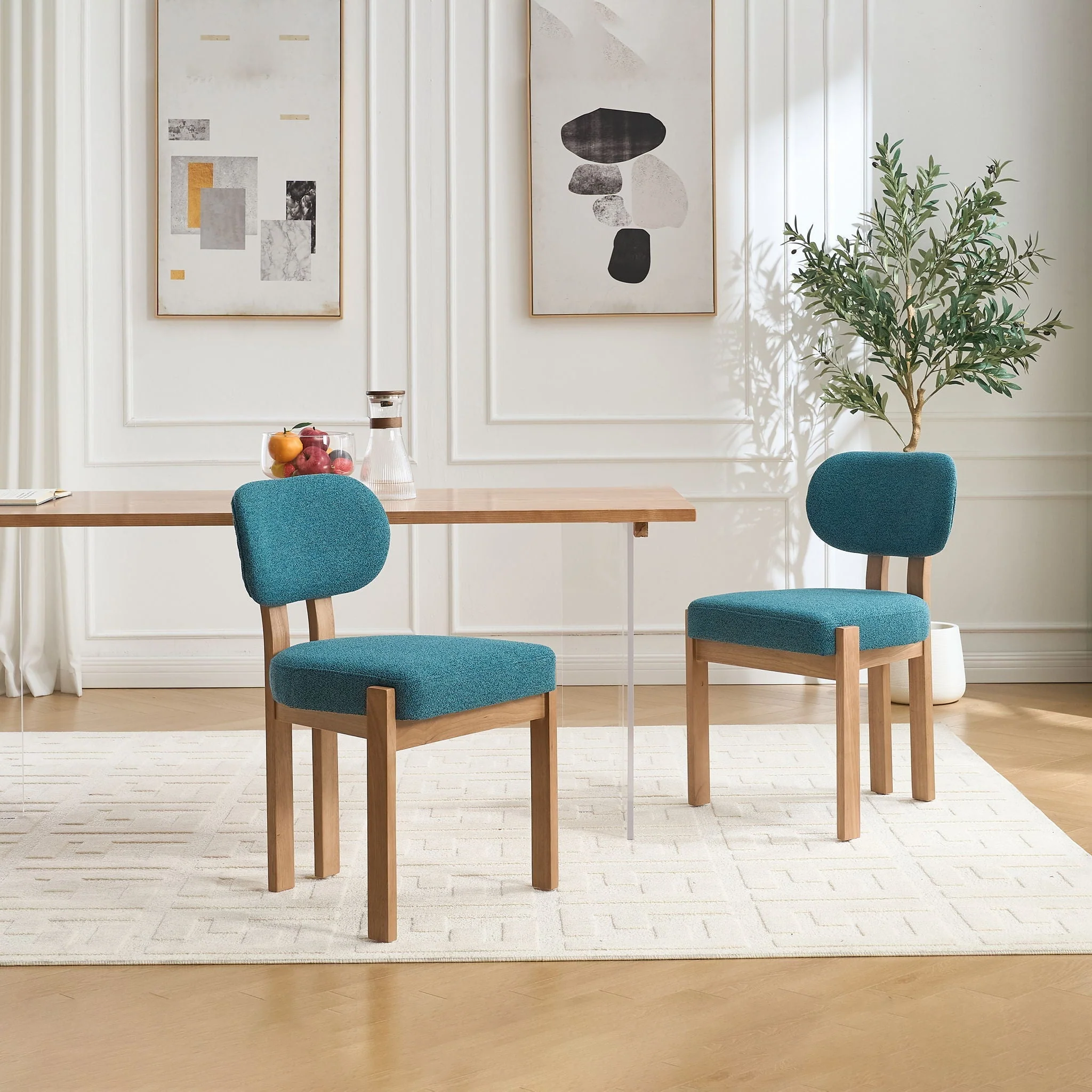 Dining Chairs With Ergonomic Backrest And Adjustable Feet (Set of 2) - Image 5