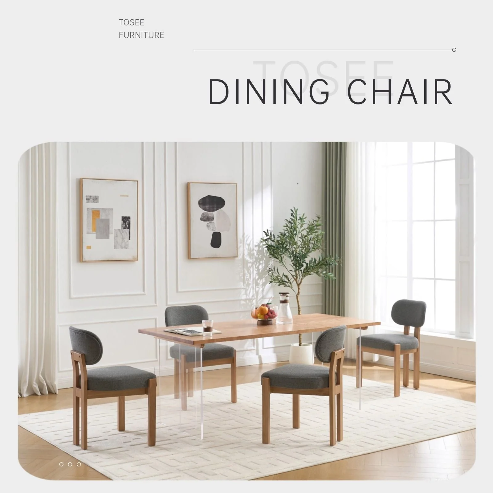Dining Chairs With Ergonomic Backrest And Adjustable Feet (Set of 2) - Image 9