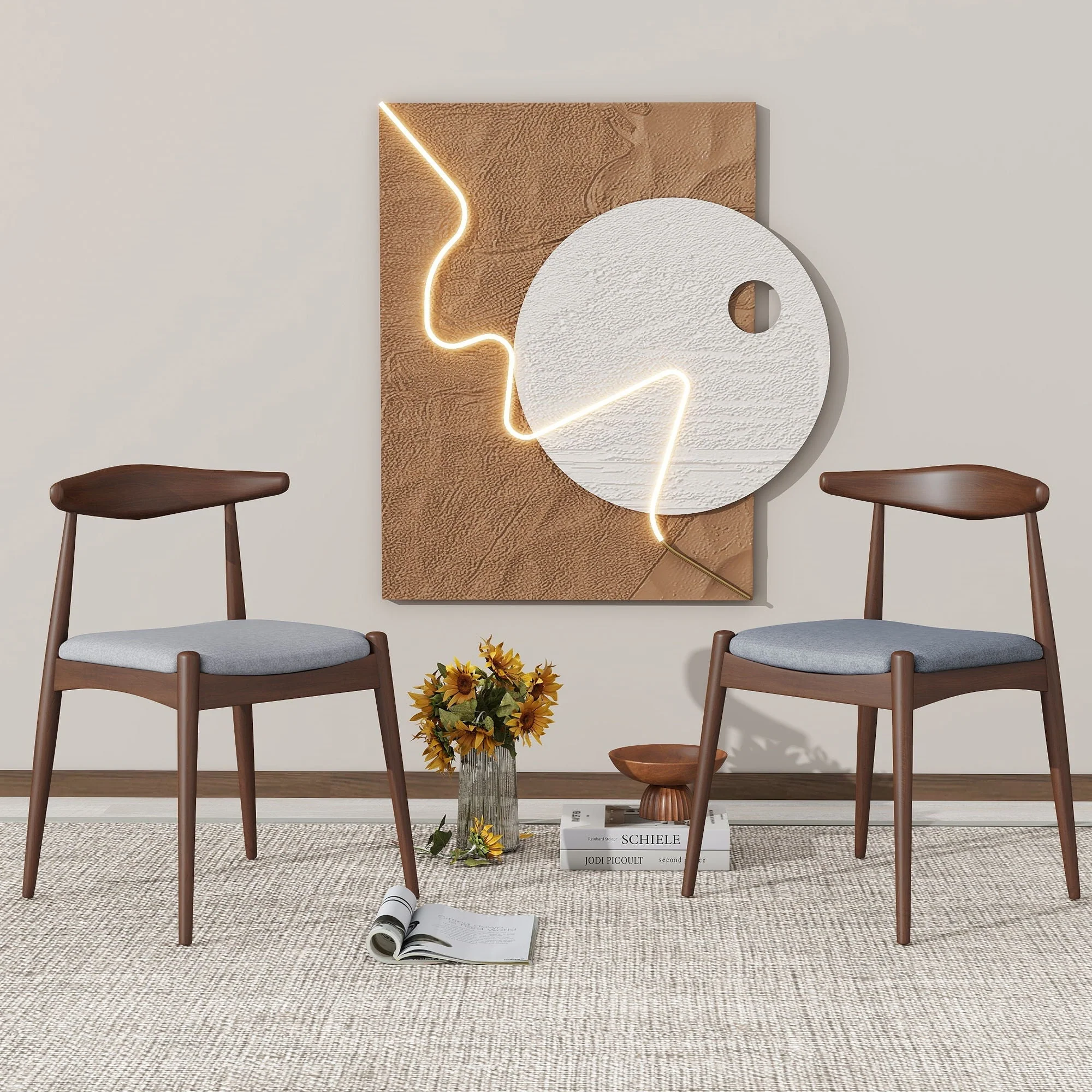 Dining Chairs With Ergonomic Backrest & Comfort Cushions (Set of 2) - Image 4