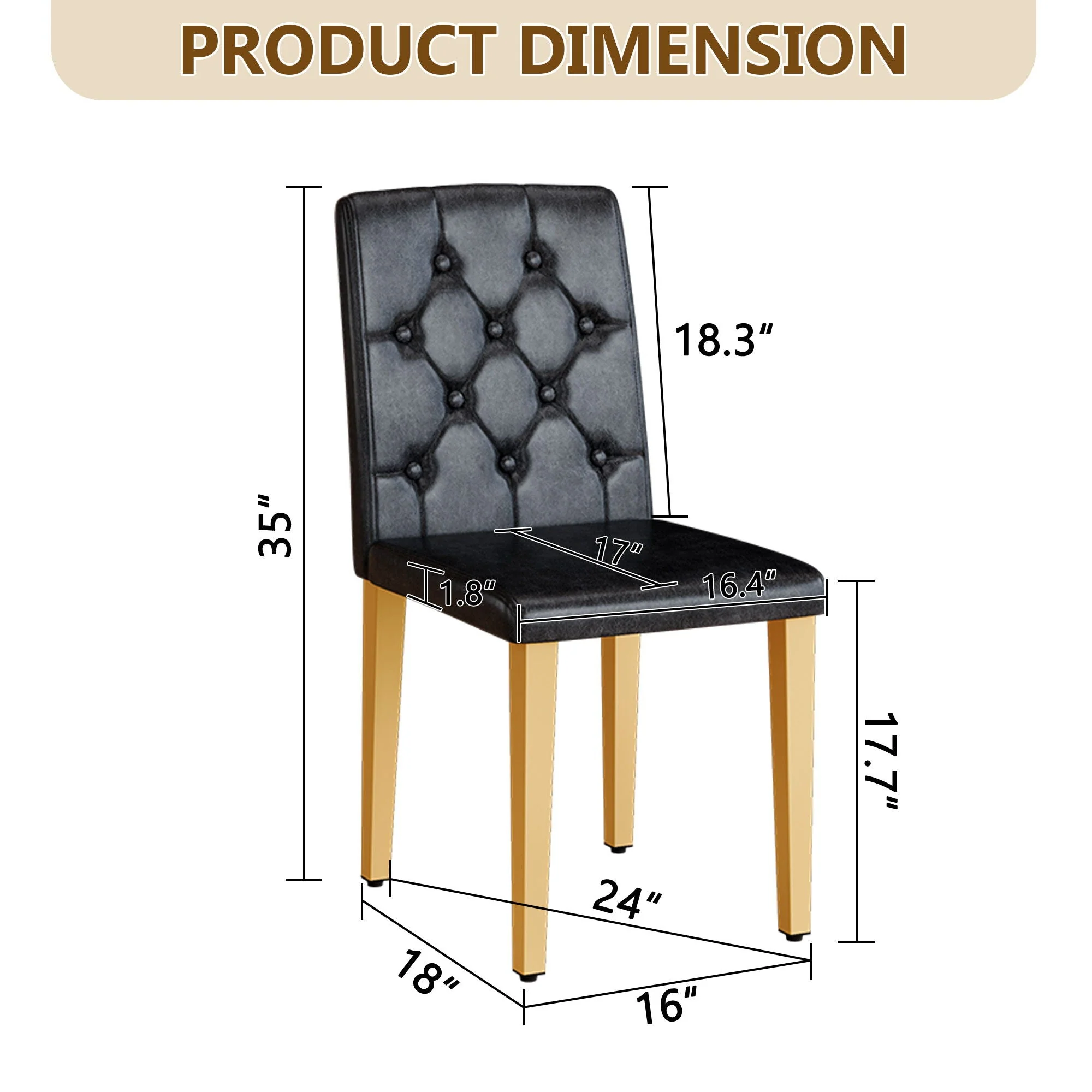 Dining Chairs With Ergonomic Buckle Backrest Comfort - Image 3