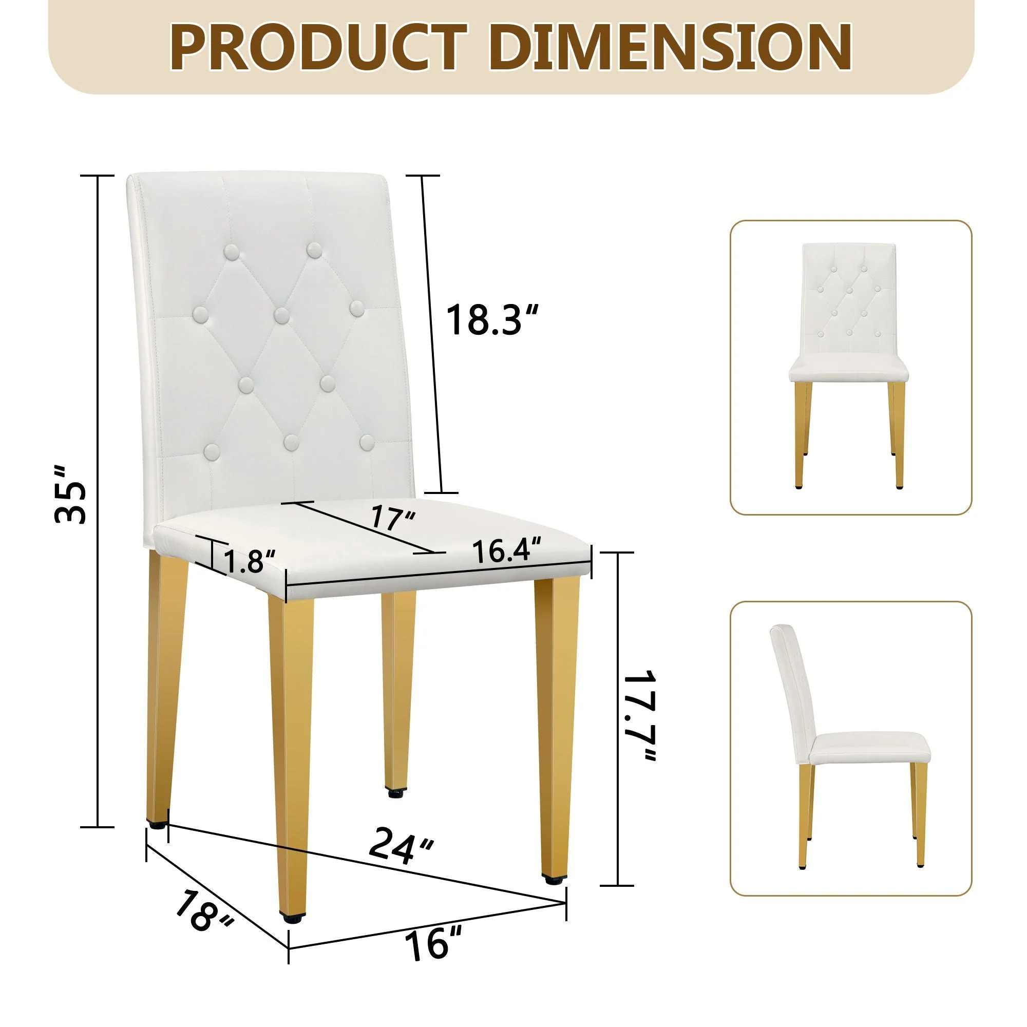 Dining Chairs With Ergonomic Buckle Backrest Comfort - Image 5