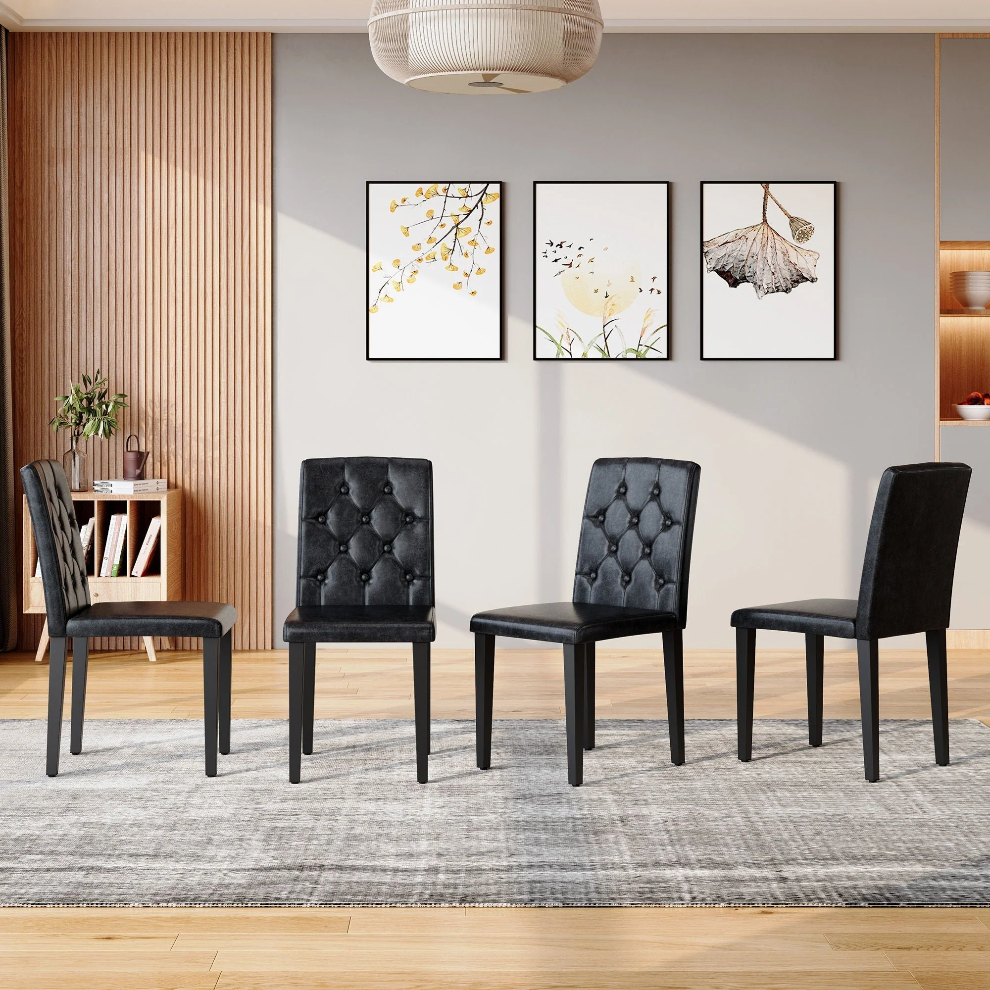 Dining Chairs with Ergonomic Buckle Backrest for Family Dining Rooms - Image 5